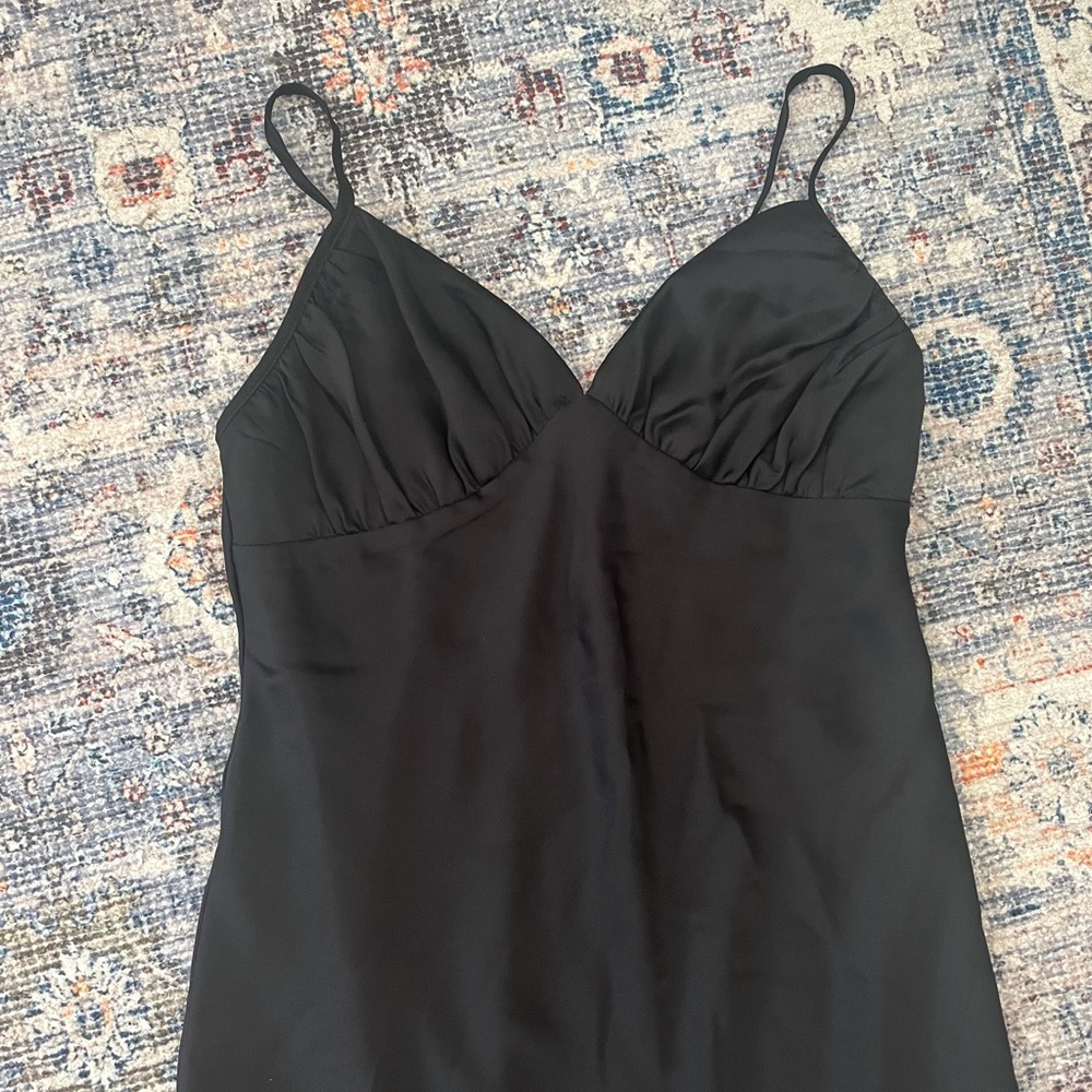 Abercrombie Black Midi Slip Dress -Sp